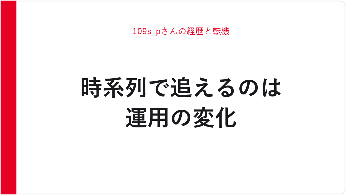 109s_pさんの経歴と転機