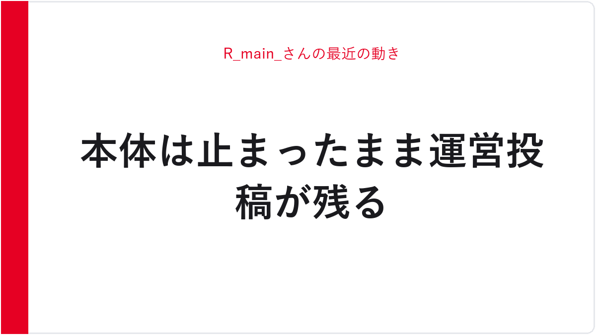 R_main_さんの最近の動き