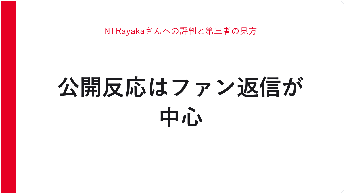 NTRayakaさんへの評判と第三者の見方